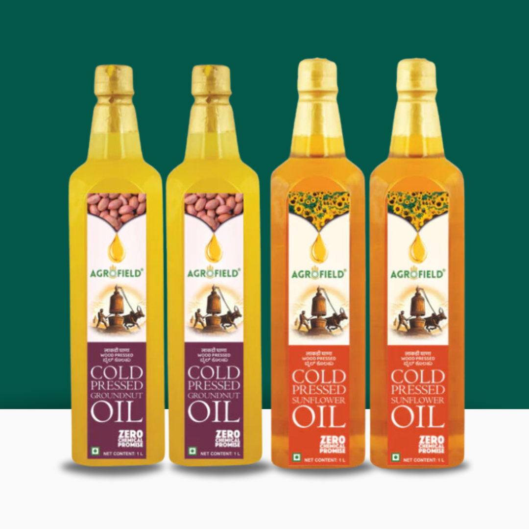 Combo Of Two Oils - Groundnut & Sunflower - 2L each