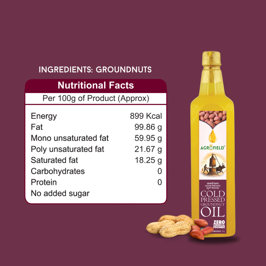 Wood Cold Pressed Groundnut Oil