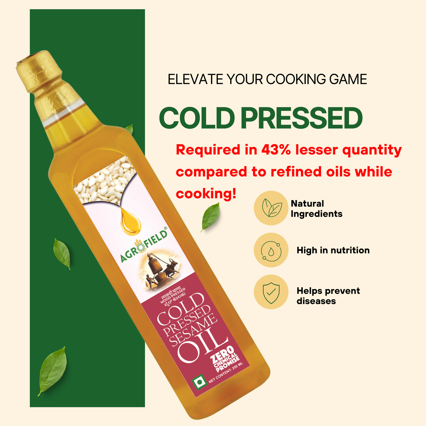Doctor recommended comb: groundnut/safflower/mustard/sesame ( 1 LITRE EACH)
