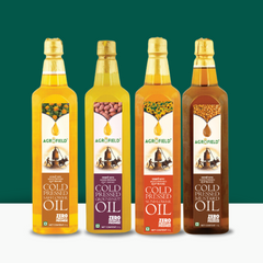 Combo of Four Oils - Safflower, Groundnut, Sunflower, Mustard - 1L each