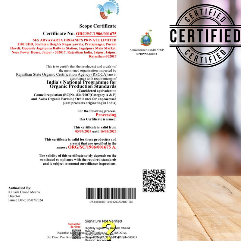 Certified Organic A2 Desi Cow Ghee