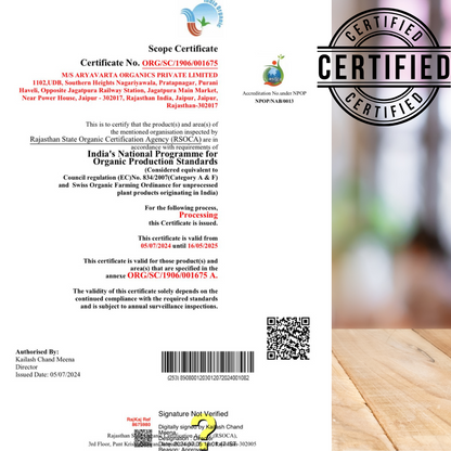 Certified Organic A2 Desi Cow Ghee
