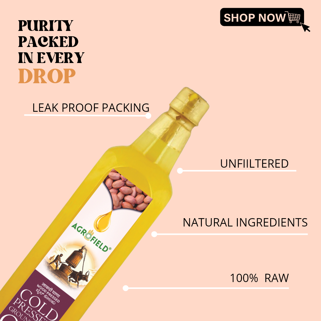 Wood Cold Pressed Groundnut Oil